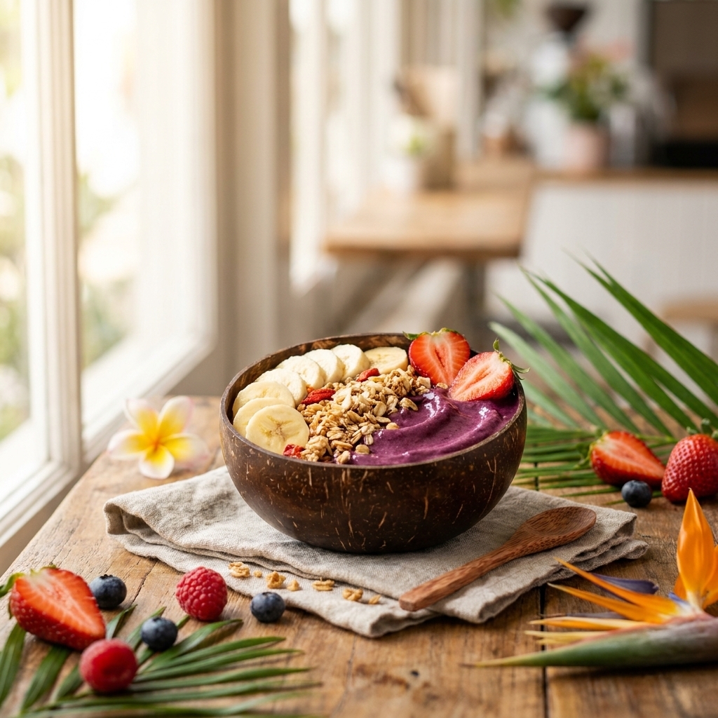 Tigela de açaí com frutas