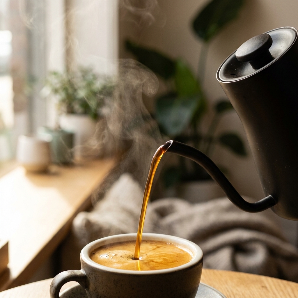 Café especial sendo servido