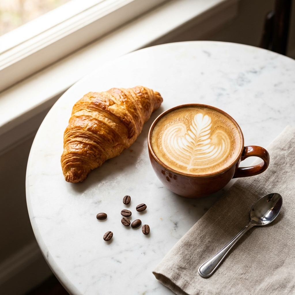 Café e croissant